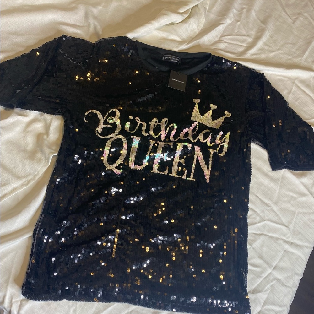 Birthday Queen Sequence oversize shirt : dress